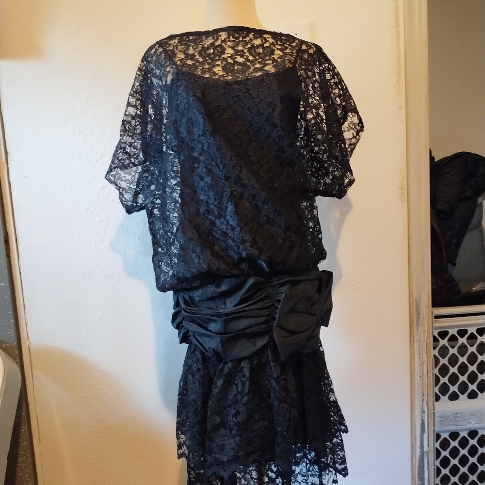 No label black lace dress